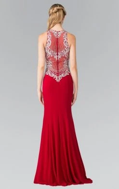 Elizabeth K - GL2232 Embellished High Neck Jersey Sheath Dress 9 Elizabeth K - GL2232 Embellished High Neck Jersey Sheath Dress