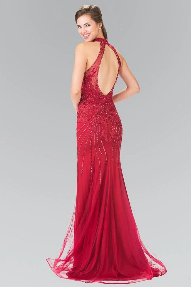 Elizabeth K - GL2263 Sequined Halter Long Dress 6 Elizabeth K - GL2263 Sequined Halter Long Dress
