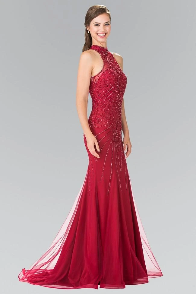 Elizabeth K - GL2263 Sequined Halter Long Dress 5 Elizabeth K - GL2263 Sequined Halter Long Dress