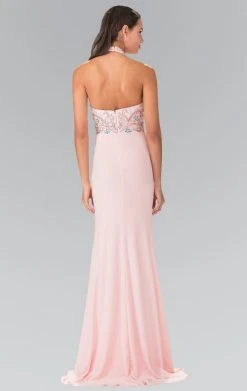 Elizabeth K - GL2279 Beaded Halter Neck Rome Jersey Sheath Dress 9 Elizabeth K - GL2279 Beaded Halter Neck Rome Jersey Sheath Dress