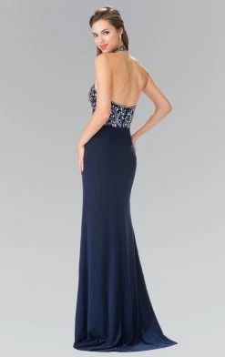 Elizabeth K - GL2279 Beaded Halter Neck Rome Jersey Sheath Dress 11 Elizabeth K - GL2279 Beaded Halter Neck Rome Jersey Sheath Dress