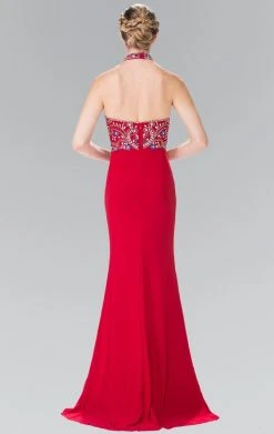 Elizabeth K - GL2279 Beaded Halter Neck Rome Jersey Sheath Dress 13 Elizabeth K - GL2279 Beaded Halter Neck Rome Jersey Sheath Dress