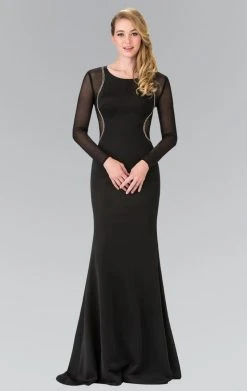 Elizabeth K - GL2284 Beaded Scoop Neck Rome Jersey Sheath Dress