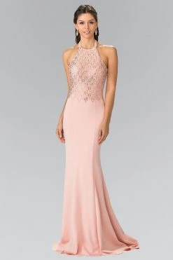 Elizabeth K - GL2285 Beaded Halter Trumpet Dress Long Dresses 8 Elizabeth K - GL2285 Beaded Halter Trumpet Dress Long Dresses
