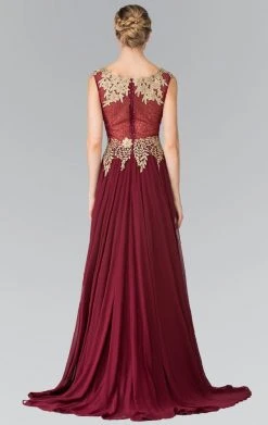 Elizabeth K - GL2288 Laced Scoop Neck Chiffon A-Line Dress 10 Elizabeth K - GL2288 Laced Scoop Neck Chiffon A-Line Dress