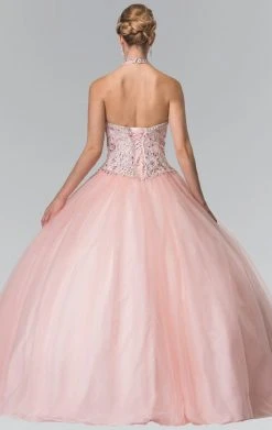 Elizabeth K - GL2308 Beaded Halter Neck Tulle Ballgown