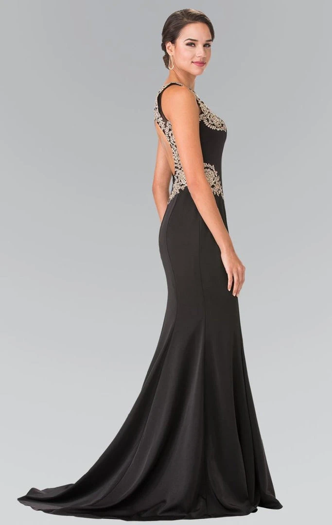 Elizabeth K - GL2312 Embellished Scoop Neck Rome Trumpet Dress 6 Elizabeth K - GL2312 Embellished Scoop Neck Rome Trumpet Dress