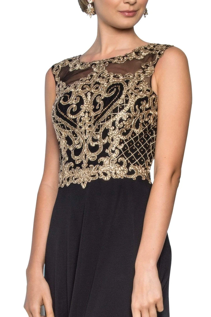 Elizabeth K - GL2316 Embroidered Scoop Neck Chiffon Dress 13 Elizabeth K - GL2316 Embroidered Scoop Neck Chiffon Dress