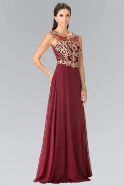Elizabeth K - GL2316 Embroidered Scoop Neck Chiffon Dress 17 Elizabeth K - GL2316 Embroidered Scoop Neck Chiffon Dress