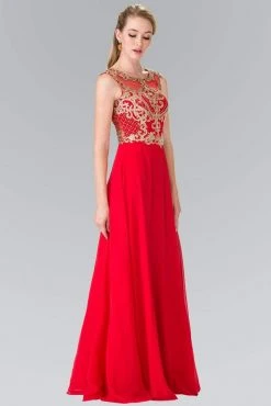 Elizabeth K - GL2316 Embroidered Scoop Neck Chiffon Dress 21 Elizabeth K - GL2316 Embroidered Scoop Neck Chiffon Dress