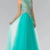Elizabeth K - GL2317 Embellished Scoop Neck Tulle A-Line Dress