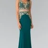 Elizabeth K - GL2334 Beaded V-Neck Jersey Trumpet Dress