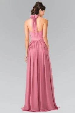 Elizabeth K - GL2362 Long Chiffon Halter Dress
