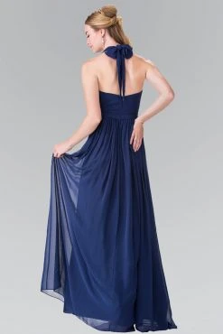 Elizabeth K - GL2362 Long Chiffon Halter Dress