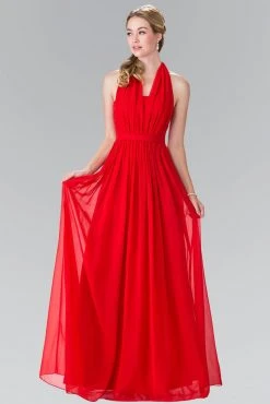 Elizabeth K - GL2362 Long Chiffon Halter Dress