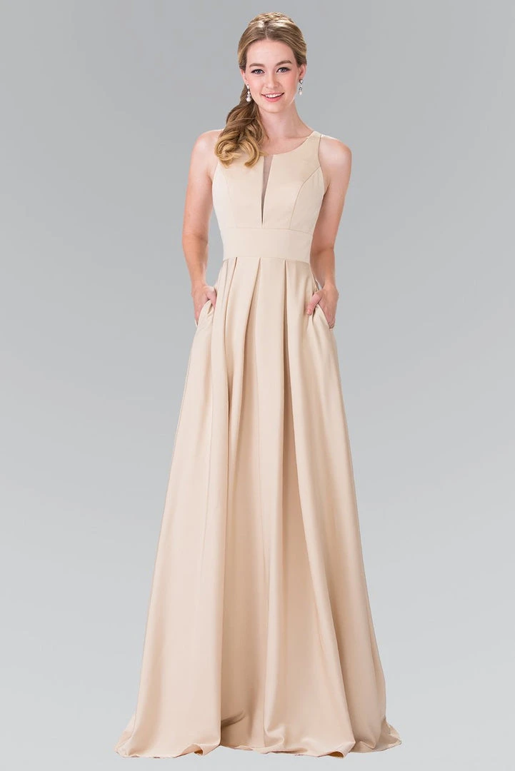 Elizabeth K - GL2365 Sleek Scoop Neck Long A-line Dress 9 Elizabeth K - GL2365 Sleek Scoop Neck Long A-line Dress