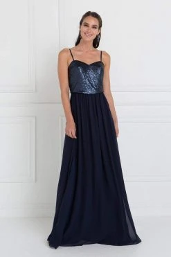 Elizabeth K - GL2416 Sequined Sweetheart Chiffon A-line Dress 7 Elizabeth K - GL2416 Sequined Sweetheart Chiffon A-line Dress