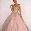 Elizabeth K - GL2510 Ruffled Off Shoulder Mesh Ballgown 1 Elizabeth K - GL2510 Ruffled Off Shoulder Mesh Ballgown