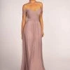 Elizabeth K - GL2550 Pleated Off-Shoulder Chiffon A-line Dress