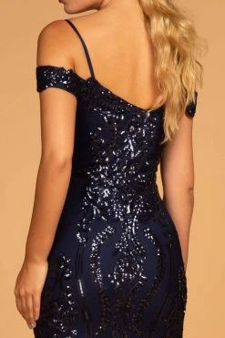 Elizabeth K - GL2552 Tulle Sequin Off Shoulder Mermaid Long Dress