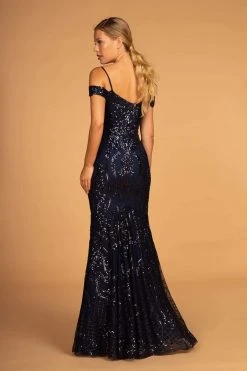 Elizabeth K - GL2552 Tulle Sequin Off Shoulder Mermaid Long Dress