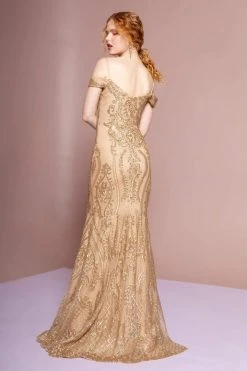 Elizabeth K - GL2552 Tulle Sequin Off Shoulder Mermaid Long Dress