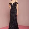 Elizabeth K - GL2552 Tulle Sequin Off Shoulder Mermaid Long Dress 1 Elizabeth K - GL2552 Tulle Sequin Off Shoulder Mermaid Long Dress