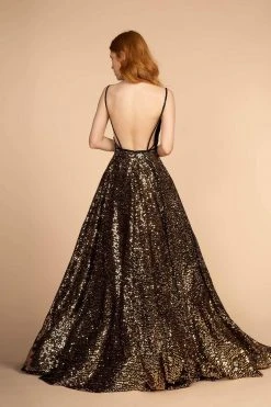 Elizabeth K - GL2581 Allover Sequin Sexy Open Back A-Line Gown 19 Elizabeth K - GL2581 Allover Sequin Sexy Open Back A-Line Gown