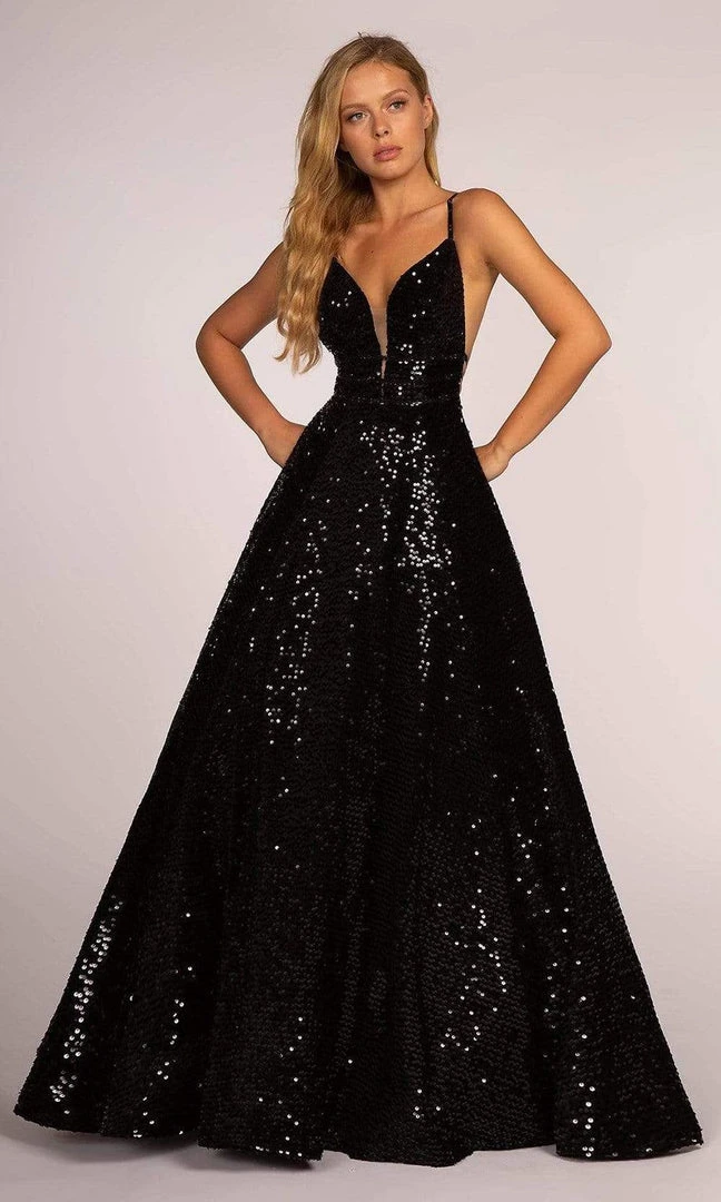 Elizabeth K - GL2581 Allover Sequin Sexy Open Back A-Line Gown 3 Elizabeth K - GL2581 Allover Sequin Sexy Open Back A-Line Gown
