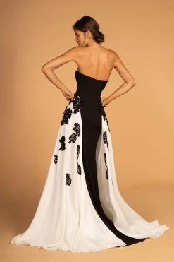 Elizabeth K - GL2582 Two Tone Embellished Sweetheart Dress