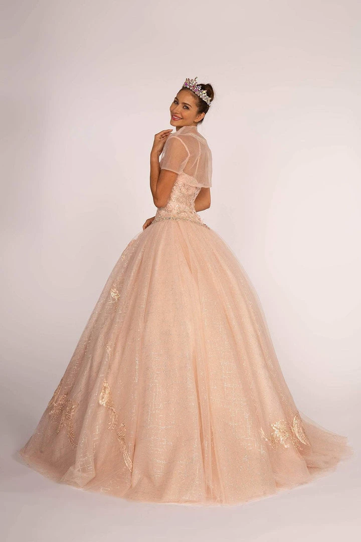 Elizabeth K - GL2600 Beaded Quinceanera With Sheer Bolero 4 Elizabeth K - GL2600 Beaded Quinceanera With Sheer Bolero