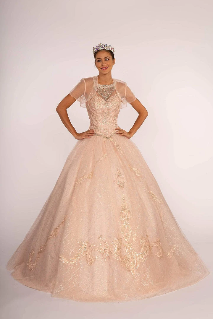 Elizabeth K - GL2600 Beaded Quinceanera With Sheer Bolero 3 Elizabeth K - GL2600 Beaded Quinceanera With Sheer Bolero