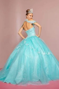 Elizabeth K - GL2602 Embroidered Halter Ballgown