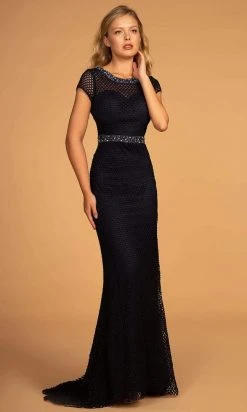 Elizabeth K - GL2612 Embellished Jewel Sheath Dress