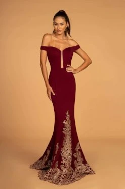 Elizabeth K - GL2658 Off-Shoulder Fitted Mermaid Dress