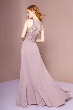 Elizabeth K - GL2680 Floral Embroidered A-Line Dress