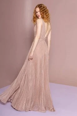 Elizabeth K - GL2687 Deep V-neck Pleated A-line Dress 21 Elizabeth K - GL2687 Deep V-neck Pleated A-line Dress