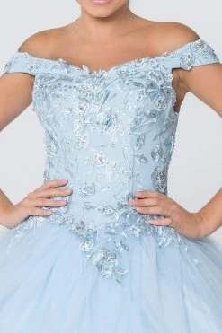 Elizabeth K - GL2802 Floral Embroidered Off Shoulder Ballgown 13 Elizabeth K - GL2802 Floral Embroidered Off Shoulder Ballgown