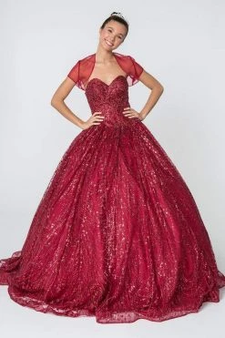 Elizabeth K - GL2804 Embellished Sweetheart Ballgown With Bolero