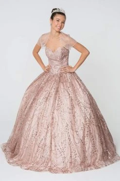 Elizabeth K - GL2804 Embellished Sweetheart Ballgown With Bolero