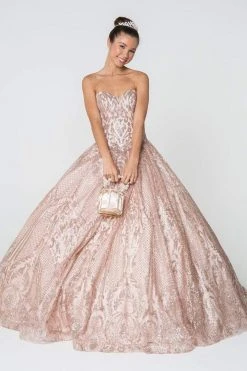 Elizabeth K - GL2806 Strapless Sweetheart Glitter Ballgown
