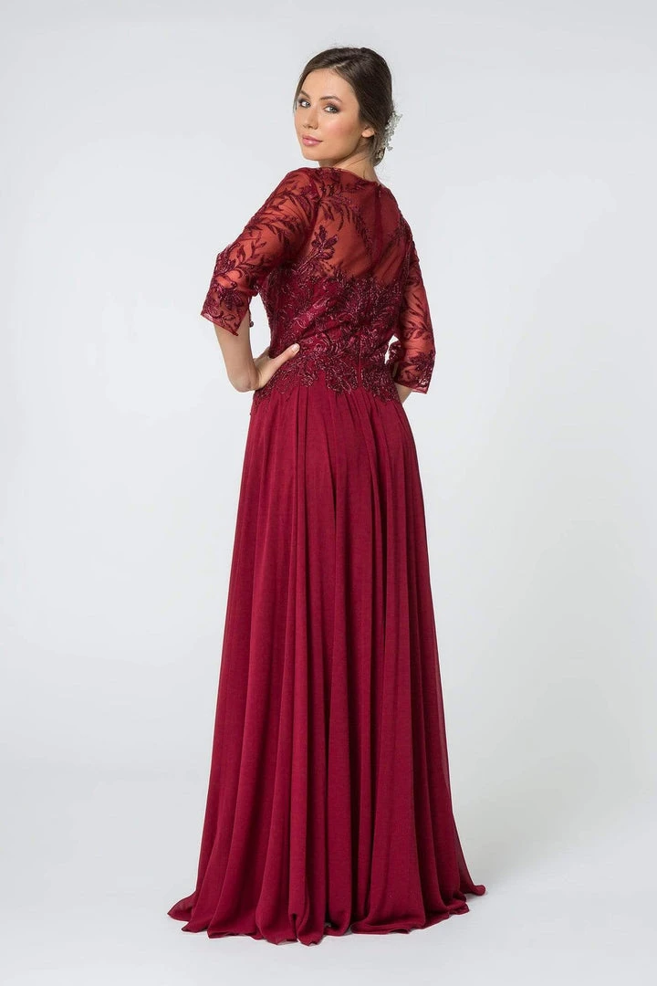 Elizabeth K - GL2810 Embroidered Bateau Chiffon A-line Gown 10 Elizabeth K - GL2810 Embroidered Bateau Chiffon A-line Gown