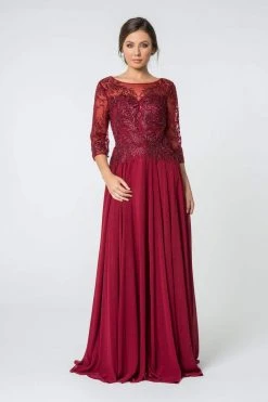 Elizabeth K - GL2810 Embroidered Bateau Chiffon A-line Gown 18 Elizabeth K - GL2810 Embroidered Bateau Chiffon A-line Gown