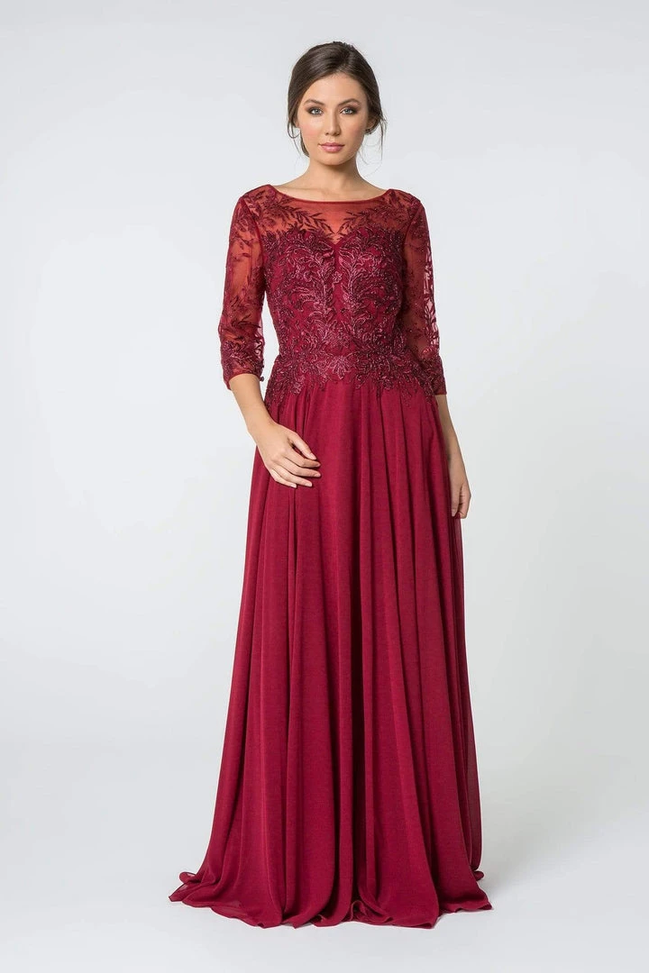 Elizabeth K - GL2810 Embroidered Bateau Chiffon A-line Gown 9 Elizabeth K - GL2810 Embroidered Bateau Chiffon A-line Gown