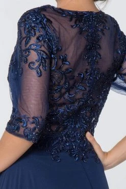 Elizabeth K - GL2812 Embroidered Illusion Bateau A-Line Dress