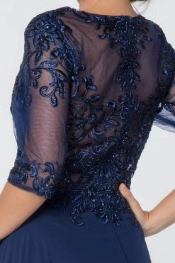 Elizabeth K - GL2812 Embroidered Illusion Bateau A-Line Dress