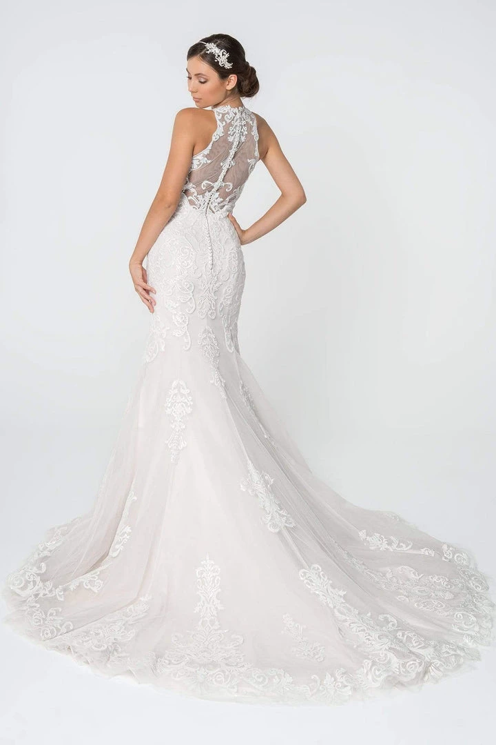 Elizabeth K - GL2818 Embellished Illusion Jewel Trumpet Bridal Dress 4 Elizabeth K - GL2818 Embellished Illusion Jewel Trumpet Bridal Dress
