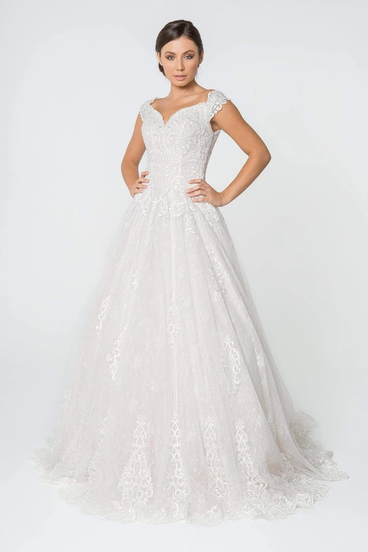 Elizabeth K - GL2823 Embellished Lace A-line Wedding Gown 3 Elizabeth K - GL2823 Embellished Lace A-line Wedding Gown