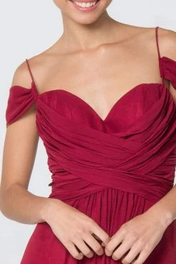 Elizabeth K - GL2824 Ruched Crisscross Bodice Chiffon Dress 32 Elizabeth K - GL2824 Ruched Crisscross Bodice Chiffon Dress