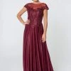 Elizabeth K - GL2828 Embellished Lace Bateau Chiffon A-line Gown 2 Elizabeth K - GL2828 Embellished Lace Bateau Chiffon A-line Gown